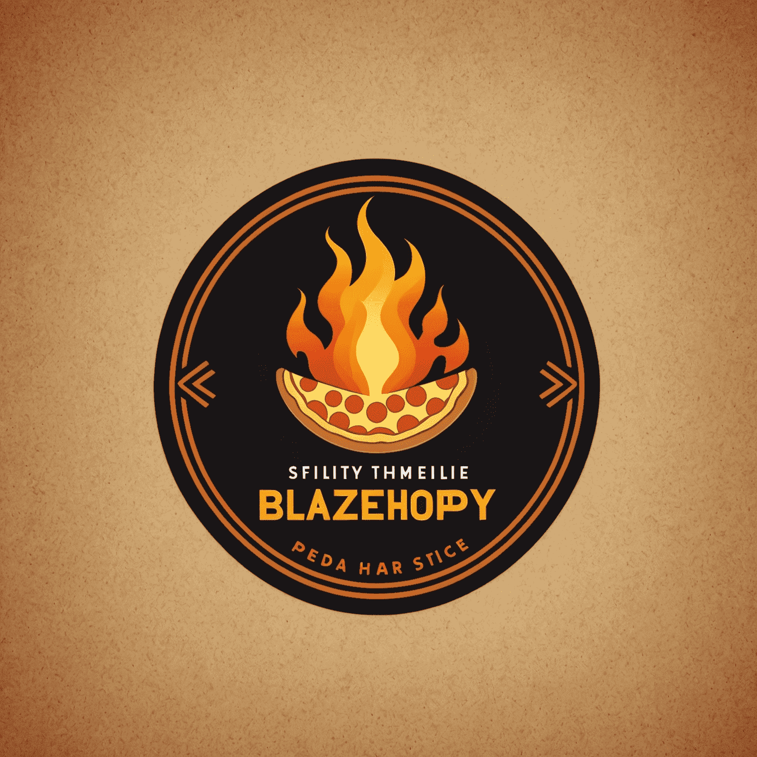 BlazeShoppy logo - A stylized flame-shaped pizza slice with bold, modern typography