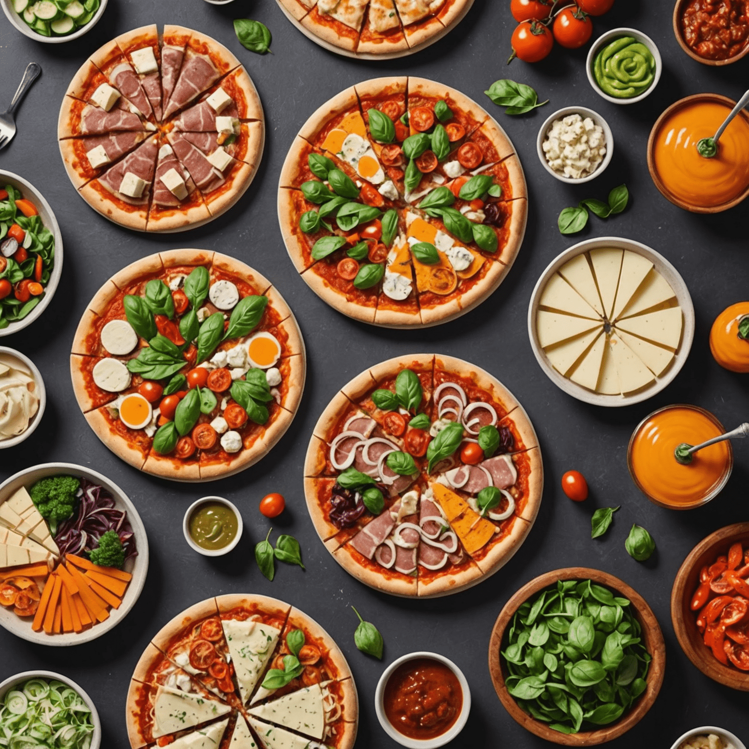 A vibrant display of fresh, high-quality ingredients used in Blaze Pizza, including colorful vegetables, artisanal cheeses, and premium meats